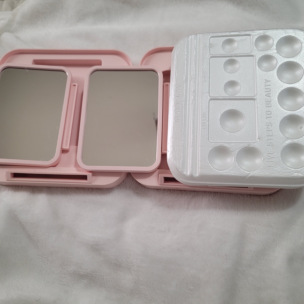 Lot of 2 Vintage Mary‎ Kay Consultant Pink Mirrors Party Travel 2 Sided Standing - Picture 2 of 3